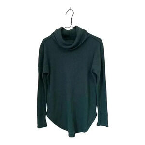 Anthropologie Maeve  Waffle Knit Turtleneck Top Green Size XS
